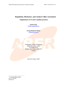 Regulation, Disclosure, And Analyst S Bias Assessment