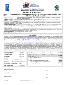 NBSAP Mauritius project document