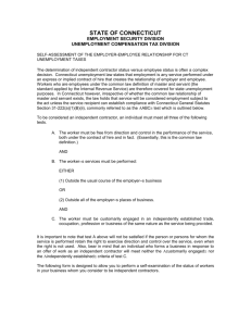 ABC test - Connecticut Department of Labor