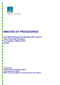 minutes of proceedings - Brisbane City Council