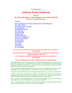 Sathyam Sivam Sundaram - Sri Sathya Sai Baba Website
