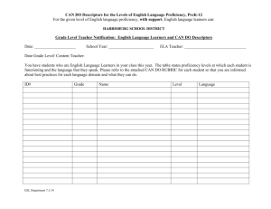Grade Level Notification Form and CAN DO Descriptors