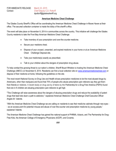 FOR IMMEDIATE RELEASE: March 23, 2015 Contact: Chief Deputy
