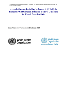 WHO Interim Infection Control Guideline for Health Care Facilities