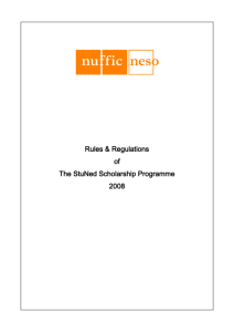 rules and regulations of the scholarships programme