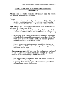 Chapter 11: Physical and Cognitive Development in Adolescence