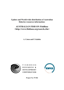 AUSTRALIAN FISH ON FISHBASE - Fisheries Research and