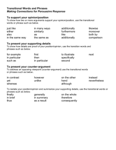Transitional Words and Phrases 2