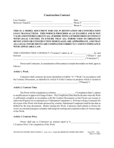 Multistate Construction Contract (Form 3734): Word
