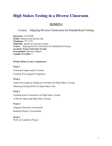 High Stakes Testing in a Diverse Classroom