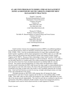 AN ARC/INFO PROGRAM TO MODEL STREAM MANAGEMENT