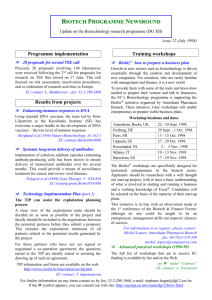 Biotech programme newsround - CORDIS