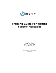 Training Guide for writing Fixlet® Messages