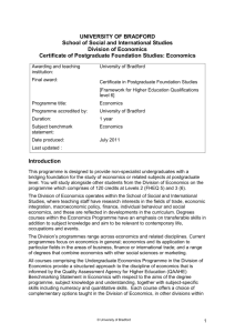 Economics - University of Bradford