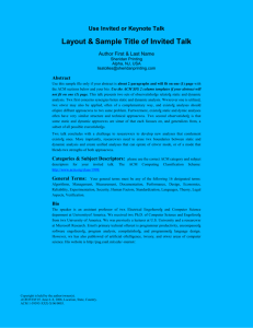 Invited Talk Sample Abstract - IPSN