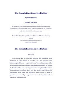 The Foundation Stone Meditation