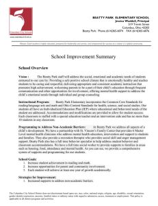 School Improvement Summary - Beatty Park Elementary School