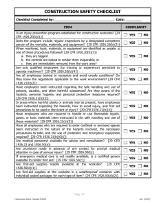 Safety Checklist [Construction]