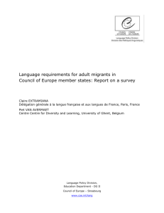 Language requirements for adult migrants in Council of Europe