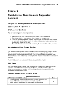 Chapter 2: Short Answer Questions and Suggested Solutions 1