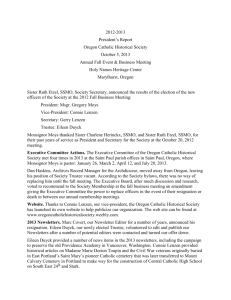 2012-2013 President`s Report Oregon Catholic Historical Society