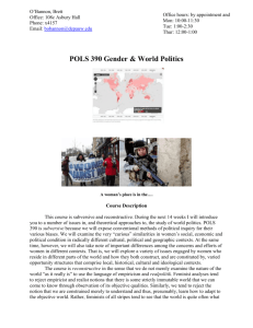 Pols 390A Gender and World Politics