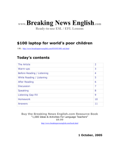 100 laptop for world`s poor children