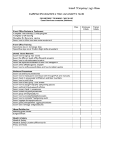 Training Checklist