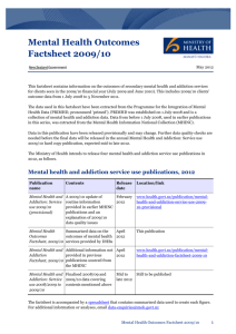 Mental Health Outcomes Factsheet, 2009/10