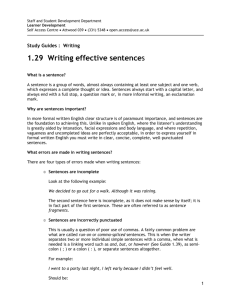 1.29 Sentences - Birmingham City University. Library and