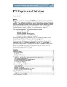 PCI Express and Windows