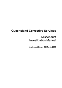 Misconduct Investigation Manual - Queensland Corrective Services