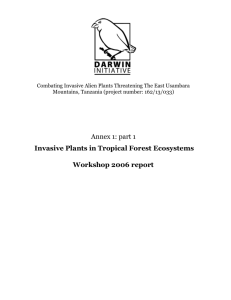 Darwin workshop report 2006 - Tropical Biology Association
