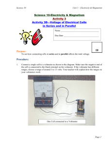 Activity 3D—Voltage of Electrical Cells in Series and in Parallel