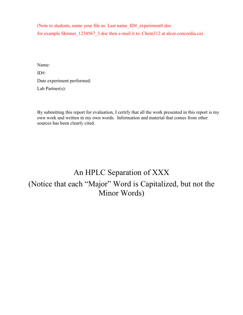 Lab Report Template