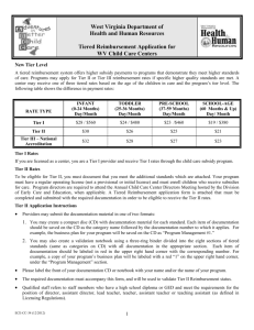 Tier II Reimbursement Documentation Requirements