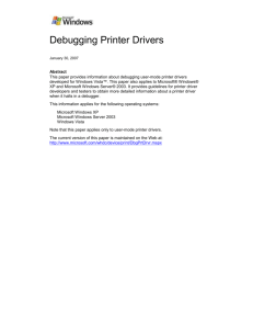 Debugging Printer Drivers