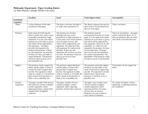 Philosophy Paper Grading Rubric