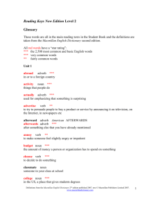 Glossary Level 2 ()