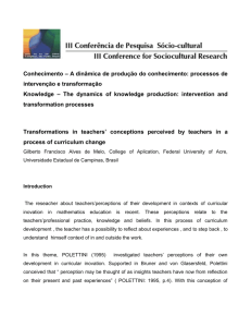 Transformations in teachers` conceptions perceived by teachers in a