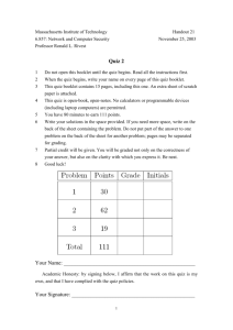 Massachusetts Institute of Technology Handout 21