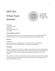 UPP 594: Urban Food Systems