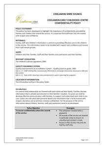 Confidentiality Policy (doc 294 kb )