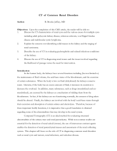 CT OF THE COMMON RENAL DISORDERS: - e
