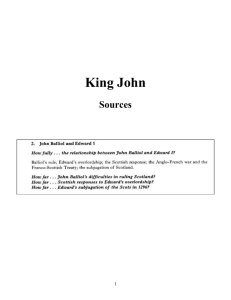 King John and Edward I sources bank