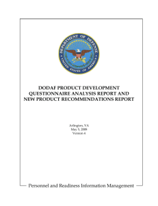 DoDAF Product Development Questionnaire Analysis Report