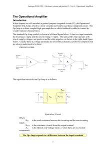 Unit 4 Operational Amplifiers