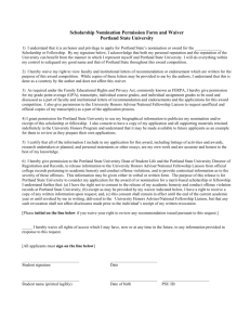 Scholarship Nomination Permission Form and Waiver