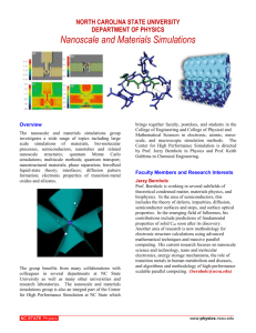 Nanoscale and Materials Simulations