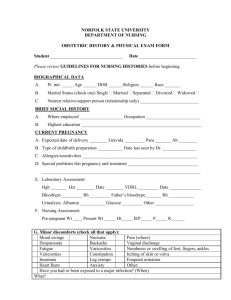 obstetric history & physical exam form